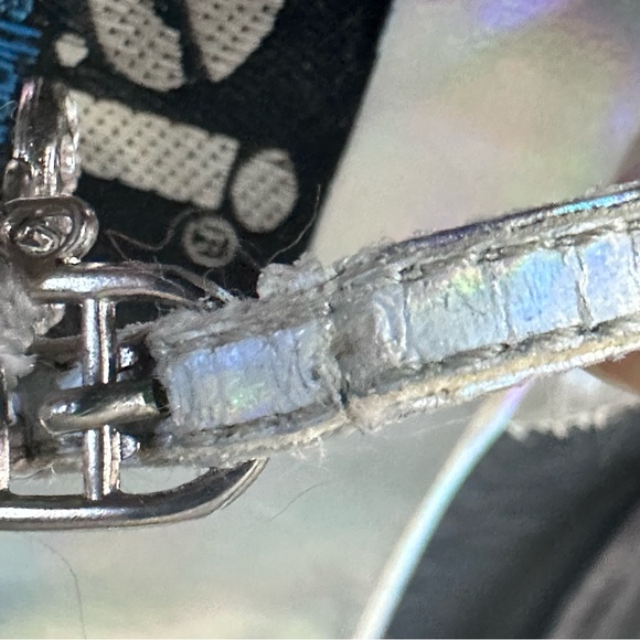 Lei Vintage Y2K Iridescent Clear Chunky Block Heel Platform  Heels - Picture 10 of 12